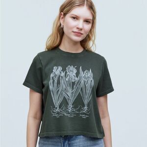 NWT Madewell x NYBG Graphic Softfade Cotton Boxy-Crop Tee